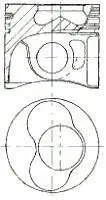 Поршень (81 мм) (циліндр 3,4,5) VW - ACV,AGX,AHD,AHY,AJT,ANJ,APA,AUF,AXG,AXL,AYC,AYY,BBE,BBF NURAL 87-501500-10