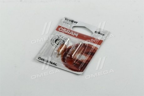 Лампа вспомог. освещение WY5W 12V 5W W2, 1x9, 5d (2 шт) blister (выр-во) OSRAM 2827NA-02B