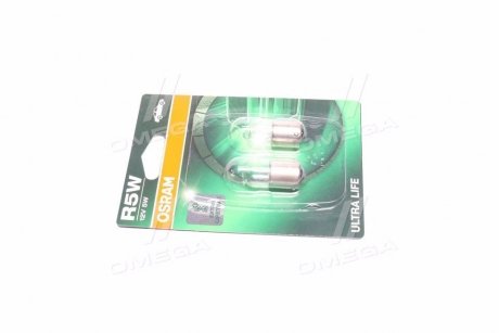 Лампа накаливания R5W 12V 5W BA 15s Ultra Life (blister 2шт) (выр-во) OSRAM 5007ULT02B