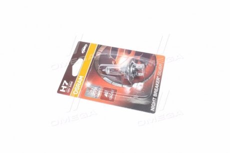 Лампа фарная H7 12V 55W PX26d NIGHT BREAKER SILVER (+100) blister (выр-во) OSRAM 64210NBS-01B