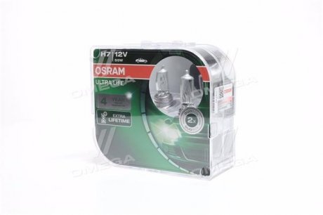 Лампа фарная H7 12V 55W PX26d ULTRA LIFE (компл.) OSRAM 64210ULT-HCB-DUO