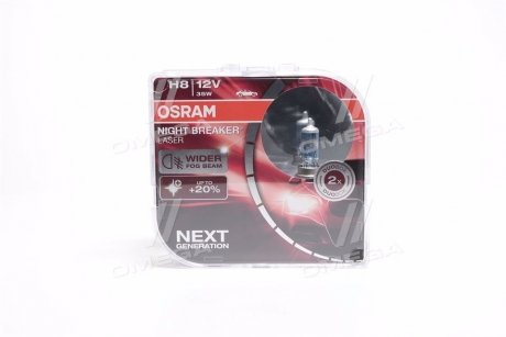 Лампа фарная H8 12V 35W PGJ19-1 NIGHT BREAKER LASER Next Generation (+150) компл (выр-во) OSRAM 64212NL-HCB