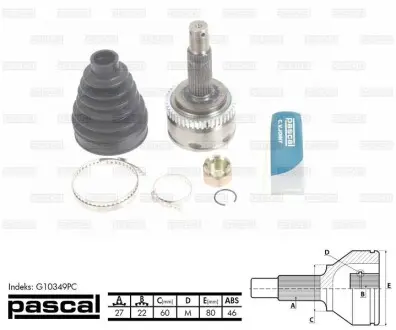 Шарнір привідного валу PASCAL G10349PC