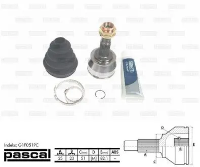 Шарнір привідного валу PASCAL G1F051PC
