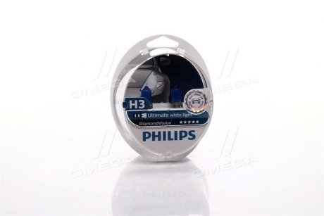 Лампа накаливания H3 12V 55W PK22s Diamond Vision 5000K (выр-во) PHILIPS 12336DVS2