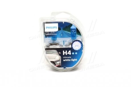 Лампа накаливания H4 12V 60/55W P43t-38 Diamond Vision 5000K (выр-во) PHILIPS 12342DVS2