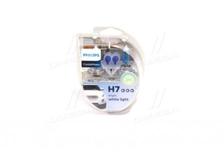 Лампа накаливания H7 12V 55W PX26d Cristal Vision + 2x W5W 4300K (выр-во) PHILIPS 12972CVS2