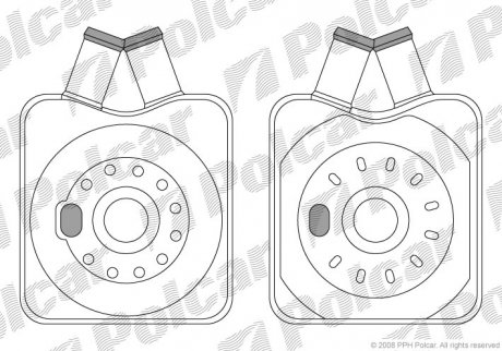 Радиатор масляный (под фильтр) VAG 1.2-2.5 TDI 95-10 Polcar 1323L81