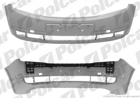 Бампер передній, SKODA FABIA, 00-07 Polcar 691307