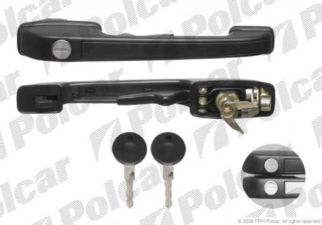 Ручка двери (передней/правой) (с замком и ключами) VW 74-91 Polcar 9534Z-42