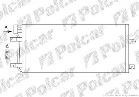 Радиатор кондиционера VW TRANSPORTER IV (70XD) 90-03, TRANSPORTER IV (70XB, 70XC, 7DB, 7DW) 90-03 Polcar 9566K8C2