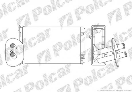 Радиатор печки VW T4 90-03 (с кондиционером) Polcar 9566N8-3