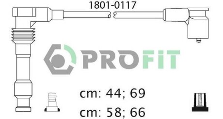 Комплект кабелей высоковольтных. PROFIT 1801-0117