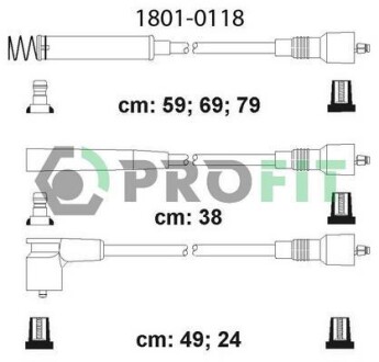 Комплект кабелів високовольтних. PROFIT 1801-0118