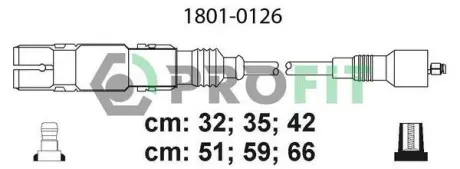 Комплект кабелів високовольтних. PROFIT 1801-0126
