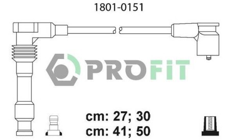 Комплект кабелів високовольтних. PROFIT 1801-0151 (фото 1)