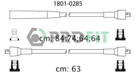 Комплект кабелів високовольтних. PROFIT 1801-0285