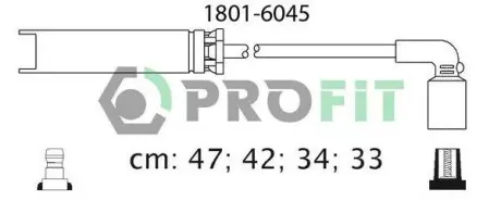Комплект кабелів високовольтних. PROFIT 1801-6045