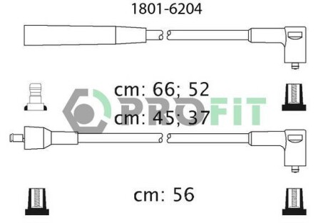 Комплект кабелів високовольтних. PROFIT 1801-6204 (фото 1)