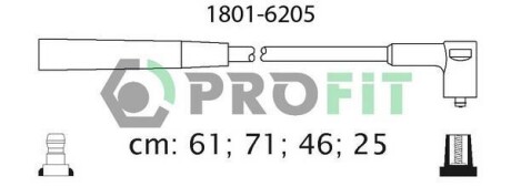 Комплект кабелів високовольтних. PROFIT 1801-6205