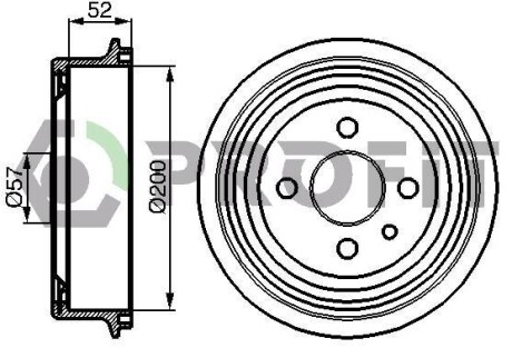 Барабан тормозной PROFIT 5020-0013