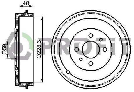 Барабан тормозной PROFIT 5020-0017