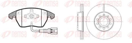 Комплект гальмівний передн. SEAT TOLEDO 03-,SKODA OCTAVIA 04-,VW GOLF. JETTA. REMSA 81030.00