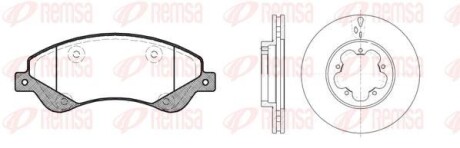 Комплект: 2 диски+ 4 колодки гальмівні REMSA 81251.00 (фото 1)