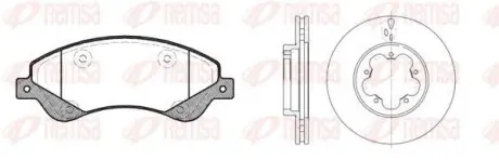 Комплект: 2 диски+ 4 колодки гальмівні REMSA 81251.00 (фото 1)