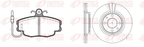 Комплект тормозной передн. DACIA LOGAN 04, CLIO, SANDERO, MEGANE 96- (выр-во) REMSA 8141.02