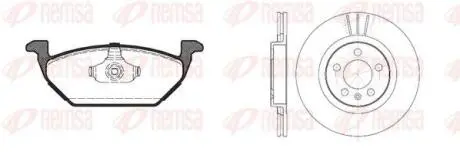 AUDI К-кт гальм. колодки + диски A3 (8L1) 1.8 96-03,SEAT TOLEDO II (1M2) 1.4 16V 00-02, SKODA FABIA I (6Y2) 1.9 SDI 99-08 REMSA 8633.04 (фото 1)