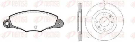 CITROEN К-кт гальм. колодки + диски передн.Berlingo 96-,BX,Xantia,Xsara,ZX,Peugeot 206,405,Partner REMSA 8659.01 (фото 1)