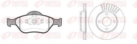 Комплект: 2 диски+ 4 колодки гальмівні REMSA 8766.00