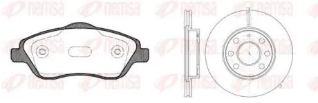 OPEL К-кт гальм. колодок + диски Combo 01-, Corsa C 1,0-1,8 00- REMSA 8774.06 (фото 1)