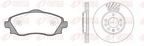 OPEL К-кт гальм. колодки + диски MERIVA A Мінівен (X03) 1.6 (E75) 03-10 REMSA 8774.07