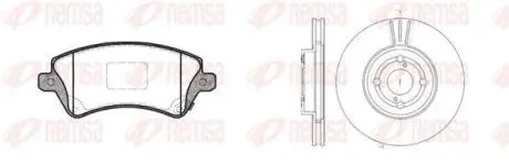 TOYOTA К-кт гальмівні колодки + диски Corolla 02- REMSA 8822.00