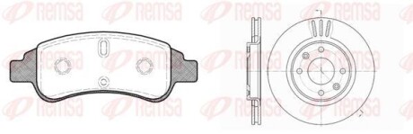 Комплект: 2 диски+ 4 колодки гальмівні REMSA 8840.02 (фото 1)