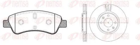 CITROEN К-кт гальмівні колодки + диски передн.Berlingo,C2,3,4,DS3,Peugeot 97- REMSA 8840.03