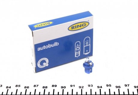 Автолампа 12V 1.2W BX8.5d Blue (в щиток приборов) Ring R509TBL