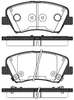 Колодки гальмівні дискові передні комплект KIA SORENTO II (XM) 09-15,CERATO (YD) 13-; HYUNDAI i30 13-,EQUUS 09- ROADHOUSE 21412.32