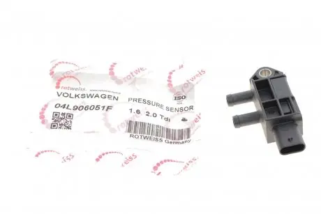 Датчик тиску вихлопних газів Audi A4/A6/A7/Skoda Octavia/SuperB/VW T6/Crafter 1.6D/2.0D/2.0DH 12- (всередині OE VAG) ROTWEISS 04L906051F