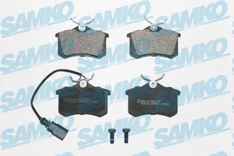 Тормозные колодки задние (17 мм) (с датчиком) (система TRW) PSA VAG SAMKO 5SP980
