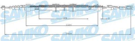 Трос ручного тормоза (1293/1127мм) Ford Galaxy VAG Sharan 95-10 SAMKO C0258B