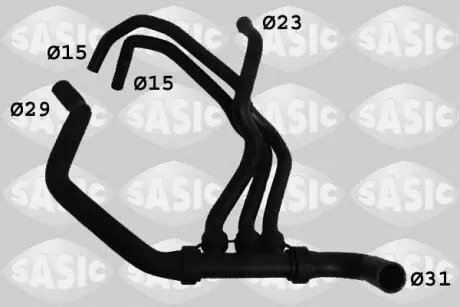 Патрубок радіатора нижний RENAULT Megane II, Scenic II SASIC 3404032