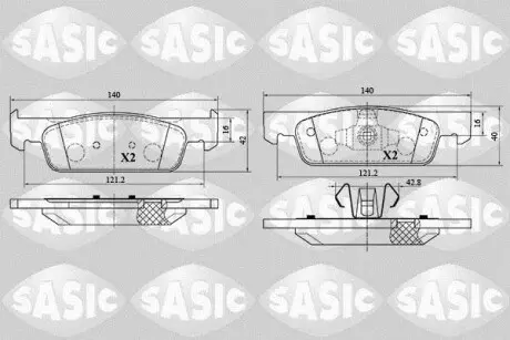 Гальмівні колодки SASIC 6214029