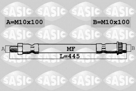 Шланг гальм. передній SASIC 6600031