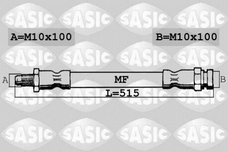 Шланг гальм. передній SASIC 6600055