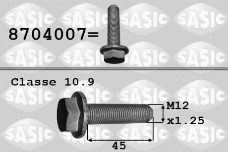 Болт коленвала R 1.9DCI 01- LAG SASIC 8704007