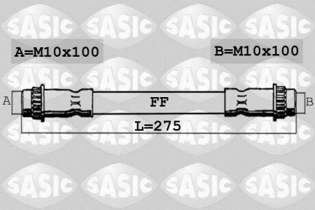 Шланг гальм. задній SASIC SBH0175