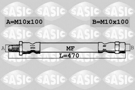 Шланг гальм. передній SASIC SBH0180